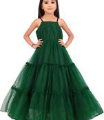 EVERWILLOW Kids Green Net Gown For Girls 