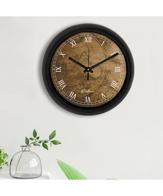 eCraftIndia Designer Round Analog Black Wall Clock 1