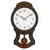 eCraftIndia Round White Dial Brown Pendulum Plastic Wall Clock