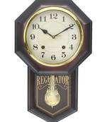 eCraftIndia Brown Plastic Vertical Analog Pendulum Wall Clock