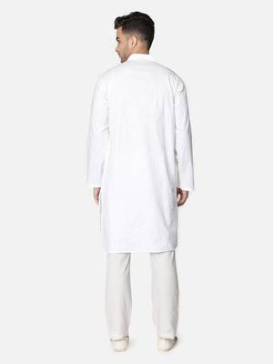 Hand Embroidered Lucknawi Chikankari White Cotton Kurta for Men's 2