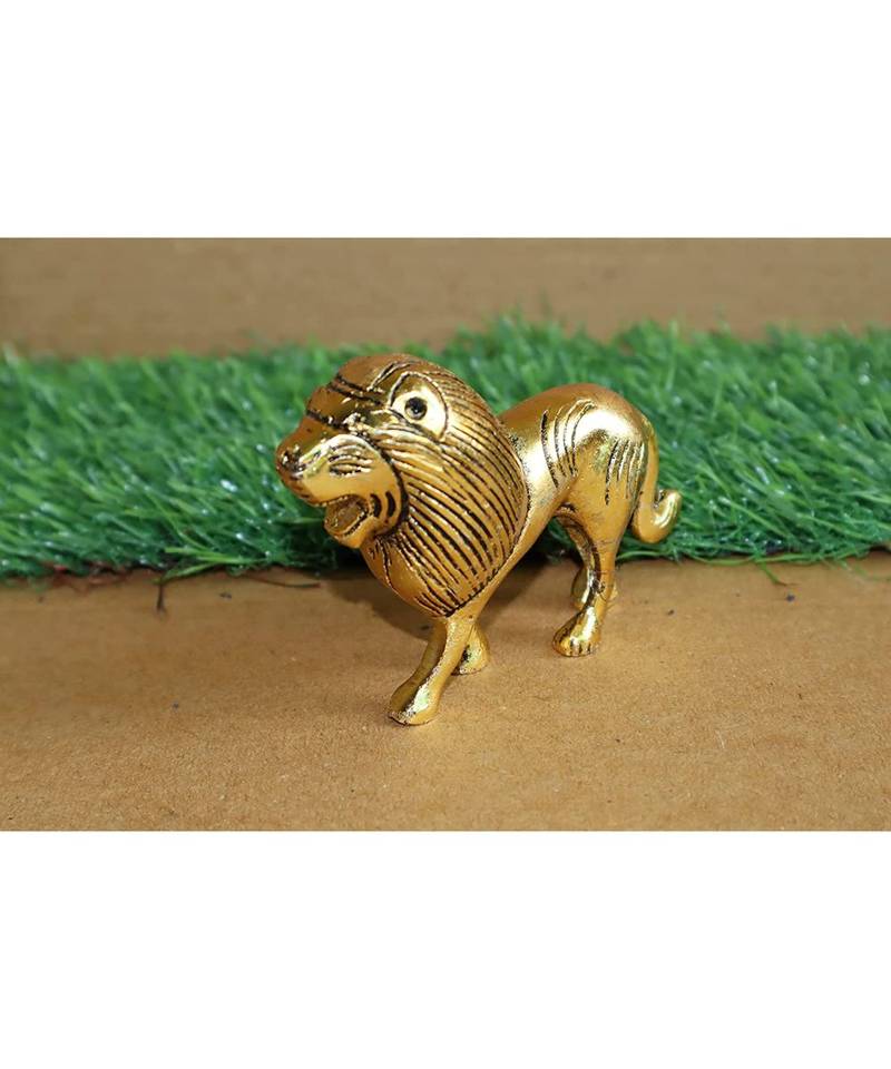 Salvus  Antique Handmade Metal Lion Figurine Statue Showpiece for Home  Office  Table Decor (3.5x2.5 inch)