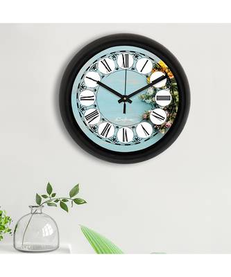 eCraftIndia Designer Round Analog Black Wall Clock 1