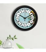 eCraftIndia Designer Round Analog Black Wall Clock