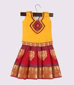 Shivangi maroon kota silk pavadai set!!!