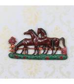 eCraftIndia Set of 3 White Horses Colorful Decorative Wall Hanging