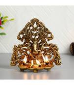eCraftIndia Lord Ganesha Brass Handcrafted Idol with 6 Diya wicks