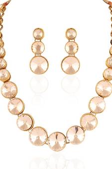 Elegant Gold Plated Australian Diamond Stone  Necklace Set
