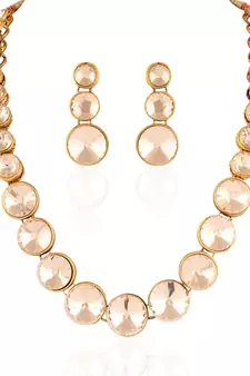 Elegant Gold Plated Australian Diamond Stone  Necklace Set