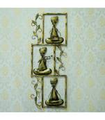 eCraftIndia Set of 3 Tribal Musicians Playing Different Musical Instruments Iron Wall Hanging