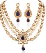 Gleaming Gold  Plated Australian Diamond Stone  Necklace Set