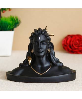 eCraftIndia Black Adiyogi Lord Shiva Handcrafted Polyresin Figurine 1