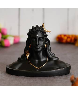 eCraftIndia Large Black Adiyogi Lord Shiva Handcrafted Polyresin Figurine 1