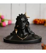 eCraftIndia Large Black Adiyogi Lord Shiva Handcrafted Polyresin Figurine