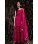 Pink Color Georgette Base Salwar Kameez with Mukaish Work