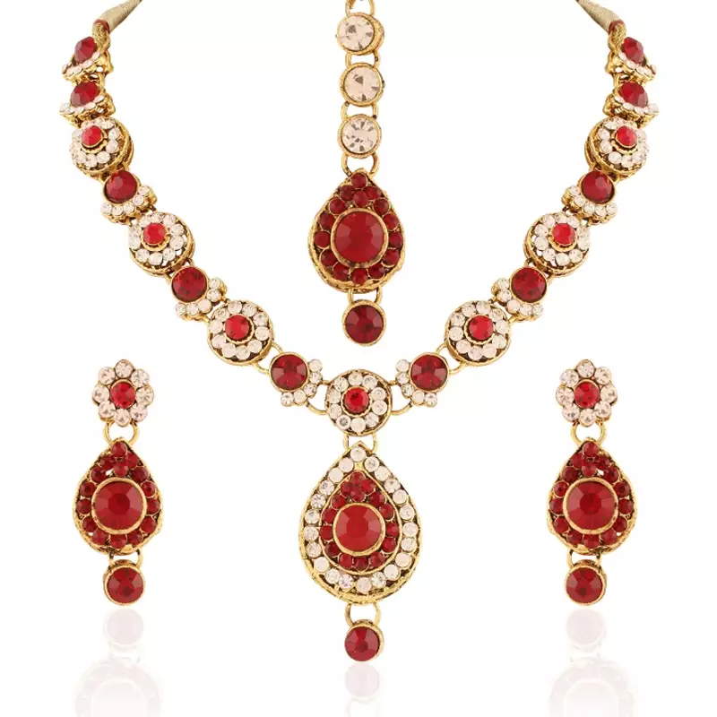 Marvellous Gold Plated Australian Diamond Stone  Necklace Set