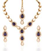 Alluring Gold Plated Australian Diamond Stone  Necklace Set
