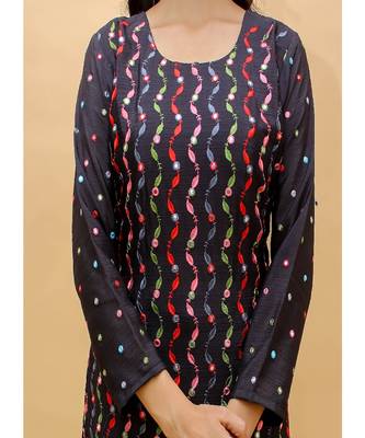 Navy Blue Color Art Silk Base Salwar Kameez withThread & Foli Work 5