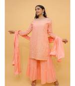 Peach Color Georgette Base Salwar Kameez with Thread & Sequins Work