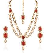 Traditional Gold Plated Australian Diamond Stone  Necklace Set