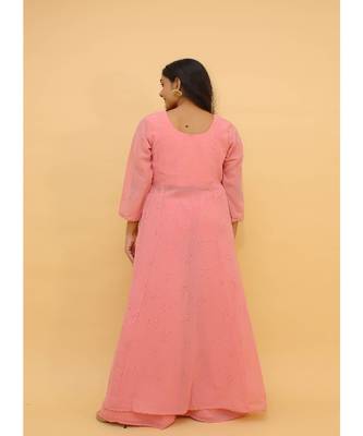 Baby Pink Color Georgette Base Salwar Kameez with Swarovski Work 2