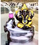 eCraftIndia Lord Ganesha Decorative Showpiece with 10 free Smoke Backflow Scented Cone Incenses