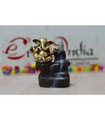 eCraftIndia Golden Lord Ganesha Decorative Showpiece with 10 free Smoke Backflow Scented Cone Incenses