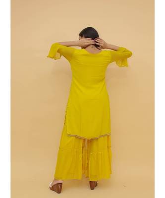 Mustard Color Chinon Base Salwar Kameez with Sequins & Sequins Work 3