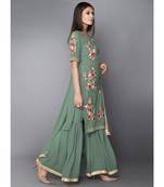 Pista Green Color Georgette Base Salwar Kameez with Thread & Sequins Work
