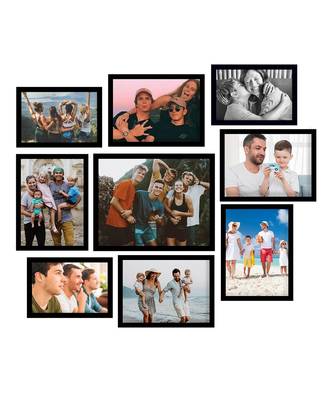 India Memory Wall Collage Photo Frame  Set of 9 Photo Frames for 3 Photos of 57, 5 Photos of 68, 1 Photos of 810 2