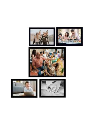 eCraftIndia Memory Wall Collage Photo Frame - Set of 5 Photo Frames for 4 Photos of 5"x7", 1 Photos of 8"x10" 2