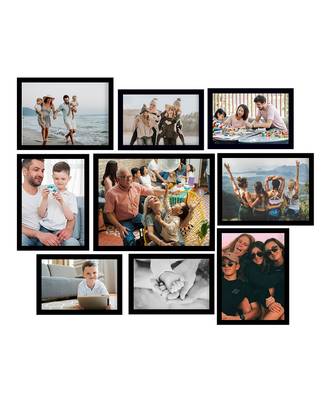 India Memory Wall Collage Photo Frame  Set of 9 Photo Frames for 4 Photos of 57, 4 Photos of 68, 1 Photos of 810 1