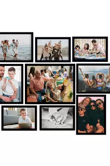 India Memory Wall Collage Photo Frame  Set of 9 Photo Frames for 4 Photos of 57, 4 Photos of 68, 1 Photos of 810