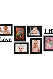 India Memory Wall Collage Photo Frame  Set of 6 Photo Frames for 6 Photos of 57, 1 piece of LOVE, 1 piece of LIFE