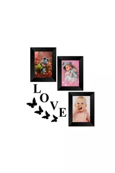 Memory Wall  Photo Frame    3 Photo Frames for 3 Photos  46 1 Piece  LOVE 4 Pieces  BUTTERFLIES