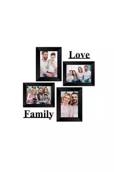 India Memory Wall Collage Photo Frame  Set of 4 Photo Frames for 4 Photos of 57, 1 Piece of LOVE, 1 Piece of FAMILY