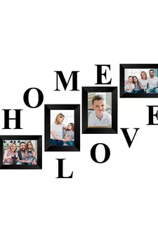 India Memory Wall Collage Photo Frame  Set of 4 Photo Frames for 4 Photos of 46, 1 piece of HOME, 1 piece of LOVE