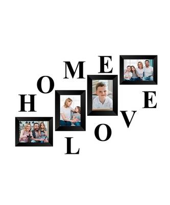 India Memory Wall Collage Photo Frame  Set of 4 Photo Frames for 4 Photos of 46, 1 piece of HOME, 1 piece of LOVE 2