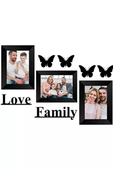 Memory Wall  Photo Frame    3 Photo Frames for 3 Photos  57 1 Piece  LOVE 1 Piece  FAMILY 4 Pieces  BUTTERFLIES