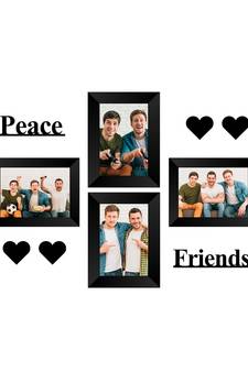 Memory Wall  Photo Frame    4 Photo Frames for 4 Photos  57 1 Piece  PEACE 1 Piece  FRIENDS 4 Pieces  HEARTS