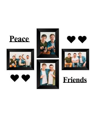 Memory Wall  Photo Frame    4 Photo Frames for 4 Photos  57 1 Piece  PEACE 1 Piece  FRIENDS 4 Pieces  HEARTS 2