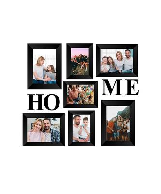 India Memory Wall Collage Photo Frame  Set of 7 Photo Frames for 3 Photos of 46, 4 Photos of 57, 1 Piece of HOME 1