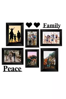 Memory Wall  Photo Frame    6 Photo Frames for 2 Photos  46 4 Photos  57 1 Piece  FAMILY 1 Piece  PEACE 2 Pieces