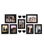 India Memory Wall Collage Photo Frame  Set of 7 Photo Frames for 5 Photos of 46, 2 Photos of 57, 4 Pieces of HEARTS