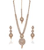 Classy Gold Plated Australian Diamond Stone  Necklace Set