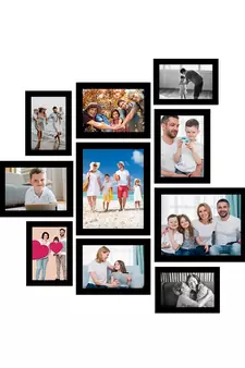 India Memory Wall Collage Photo Frame  Set of 10 Photo Frames for 4 Photos of 57, 4 Photos of 68 and 2 Photos of 810