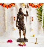 eCraftIndia Lord Shiva Standing With Trishul in Hand Cold Cast Bronze Resin Idol
