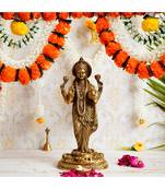 eCraftIndia Goddess Laxmi Handcrafted Brass Idol