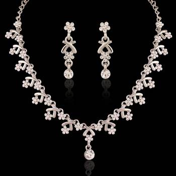 Alluring Rhodium Plated Australian Diamond Stone  Necklace Set 3