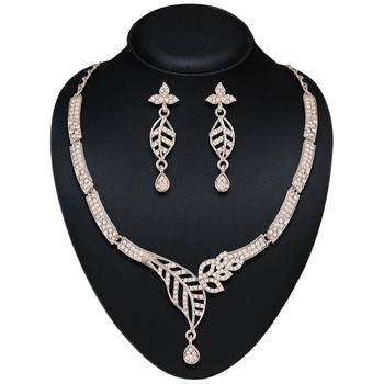 Marvellous Rhodium Plated Australian Diamond Stone  Necklace Set 2